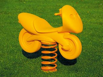 Parchi giochi - GIOCHI A MOLLA - moto gialla